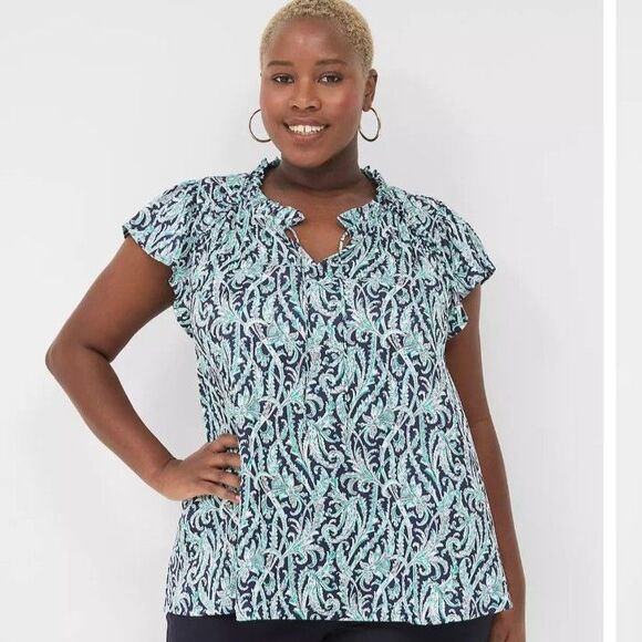 Lane Bryant Tops - Lane Bryant Paisley blouse brand new with tags size 18/20 flutter sleeves plus